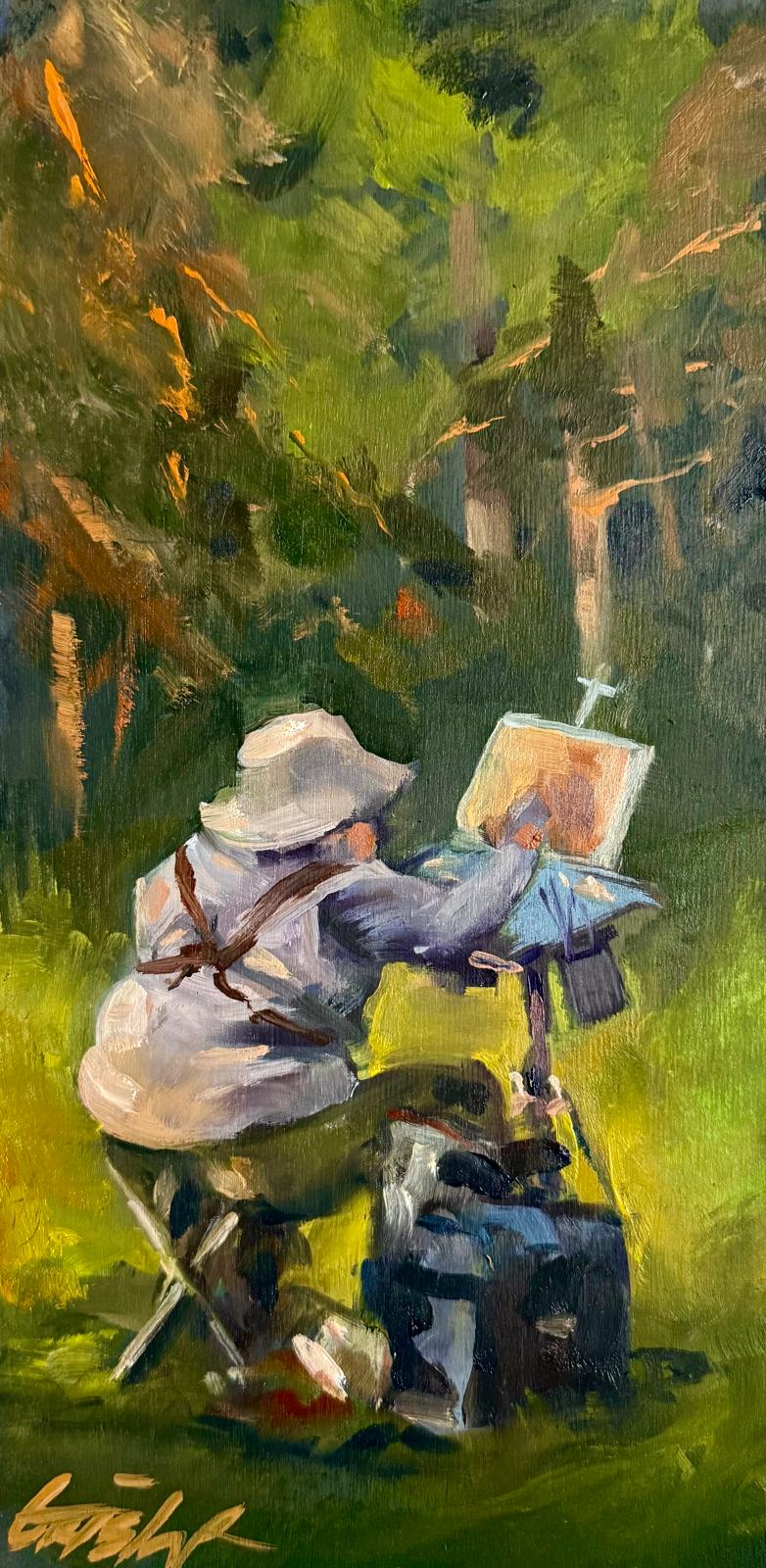 000002. Pam Painting in evening light